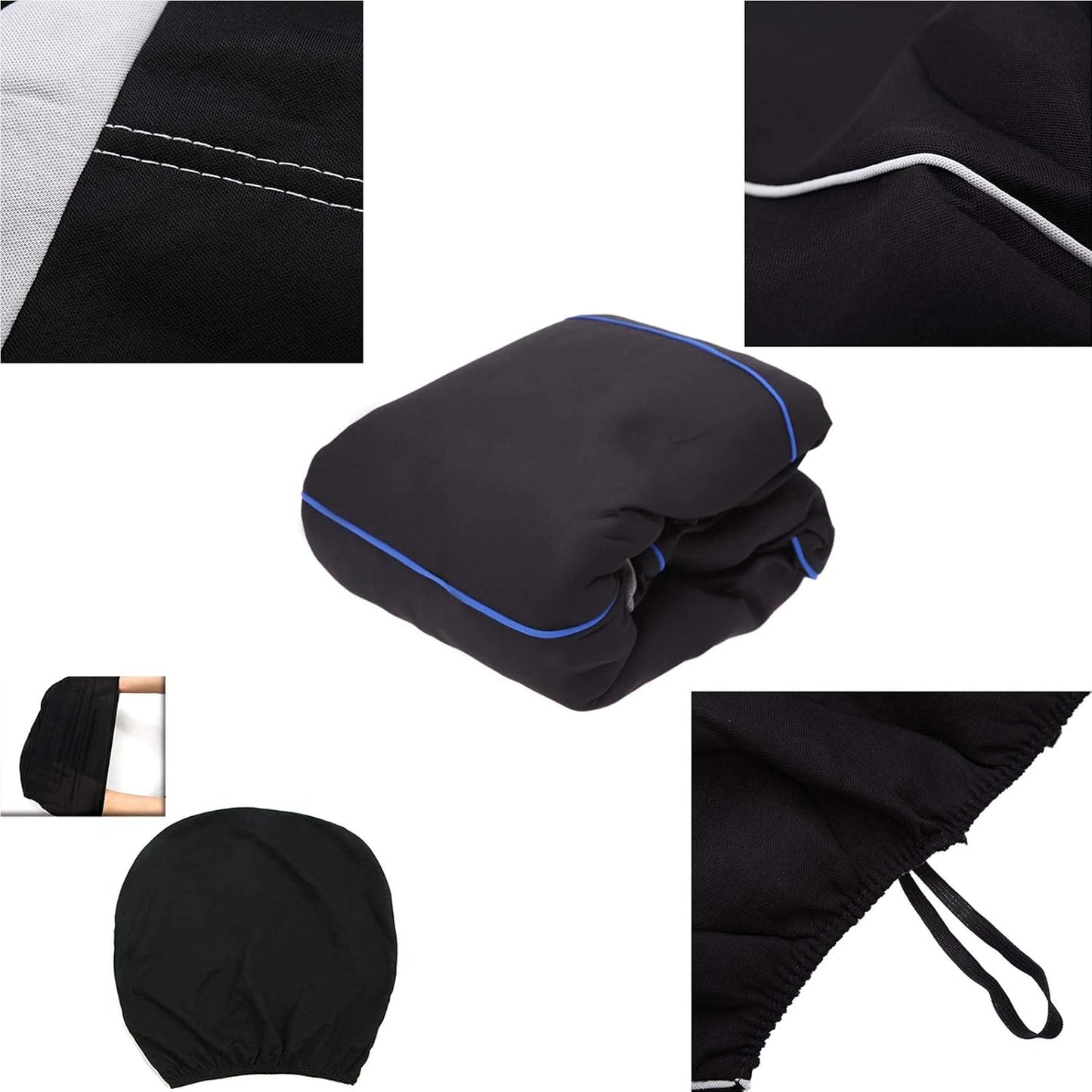 9-piece seat covers - Universal 5-seater complete set, cushion protection for cars (black, grey, blue, red)