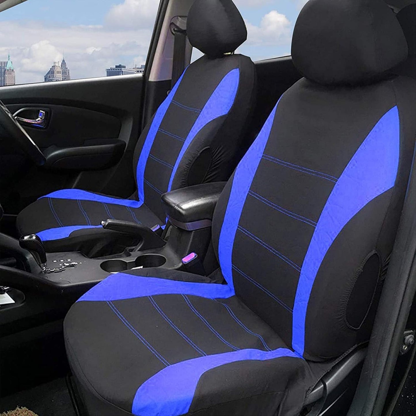 9-piece seat covers - Universal 5-seater complete set, cushion protection for cars (black, grey, blue, red)