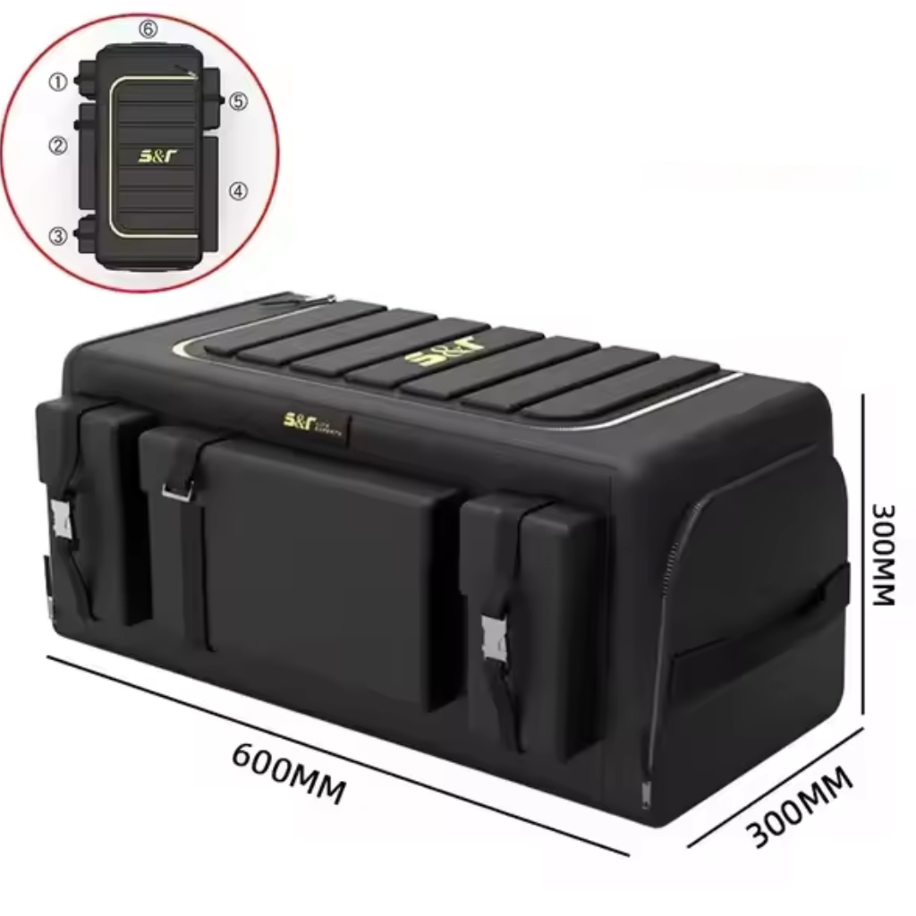 Trunk organizer with lid - 70 L Oxford fabric folding box with multi-pockets