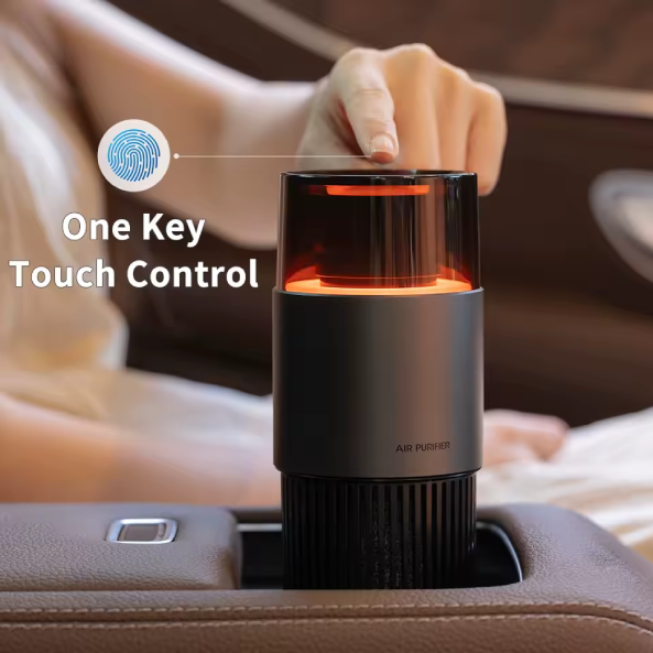 USB air purifier/ionizer - Car air freshener with removable cartridge, negative ion technology