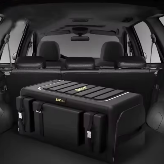 Trunk organizer with lid - 70 L Oxford fabric folding box with multi-pockets