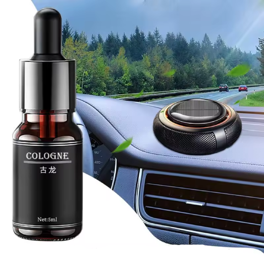 Solar aromatherapy diffuser for cars - Solar-powered air freshener with marine fragrance and essential oil extender